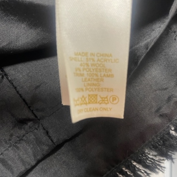 KATE SPADE Black Tweed Woodland Dress w Lamb Leather Trim - Picture 8 of 11